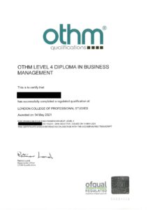 OTHM Level 4 Diploma in Business Management