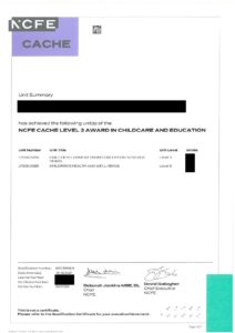 NCFE CACHE Level 3 Award in Childcare and Education