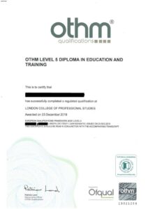 othm level 5 diploma in education and training